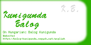 kunigunda balog business card